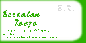 bertalan koczo business card